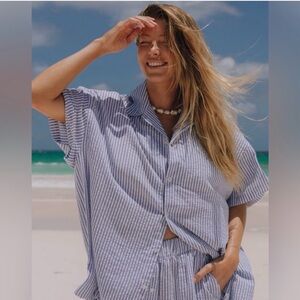 Daily Drills Blue Striped Top